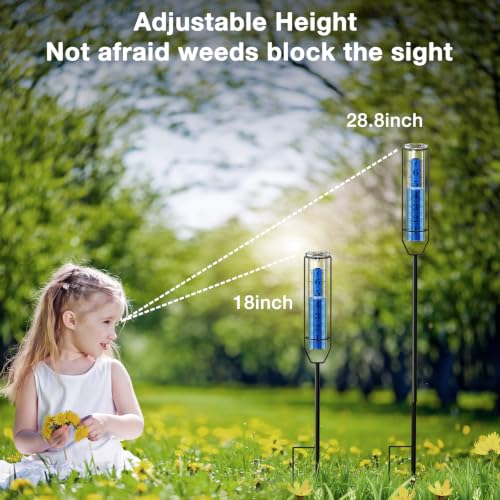 BoArt Rain Gauge, 7" Freeze-Proof Thickened Transparent Plastic Rain Gauge Outdoor, Large Clear Numbers and Adjustable Height Rain Measuring Tool for Garden, Lawn, Patio, and Farm Use