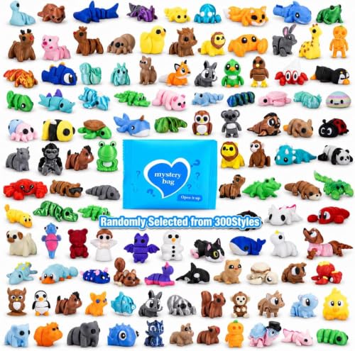 58 PCS Mini 3D Printed Animals Blind Bags, Individually Wrapped - color: Pink