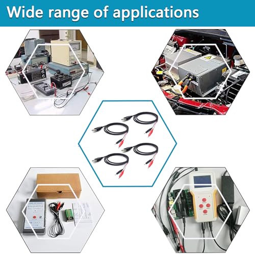 USB to Alligator Clip Adapter Cable Crocodile Clip Jumper Probe to USB Male Test Wre 22AWG Adapter Red and Black Wire Alligator Clip Cable for Testing The Circuit [4pack 3.3FFt / 100cm] - size: 4pcs-3.3Ft-Usb to Alligator