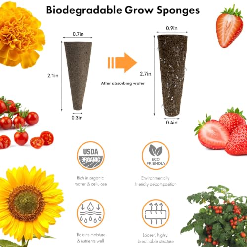 LYKOCLEAN Flower Fruit Seed Pods for AeroGarden, Ahopegarden, iDOO Hydroponics Growing System Indoor, 350 Seeds Including Dwarf Sunflower Bambino, French Marigold, Red Tomato, Red Strawberry (12-Pods) - color: Fruit & Flower, size: 12pods