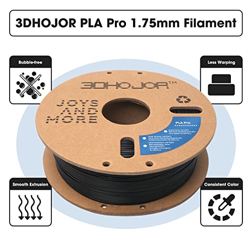 3DHoJor PLA+ 3D Printer Filament Black,1KG - color: Black