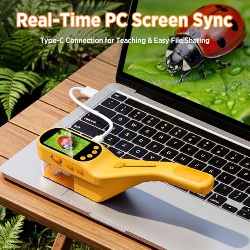 Kids Bug Catcher Microscope STEM Exploration Toy for Ages 3+ - color: Orange