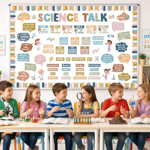 Pajean 93 Pcs Boho Science Bulletin Board Science Talk Classroom Decor - style: Boho Science