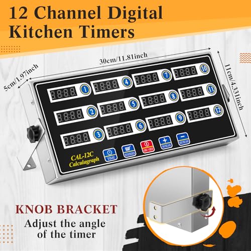 Relaxweex 1 Pack Commercial Digital Kitchen Timer for Cooking, 12 Channel - color: Black, size: 12 Chanels