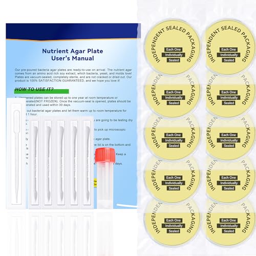Nutrient Agar Petri Dishes Plates & Cotton Swabs Science Kit 10 PCS