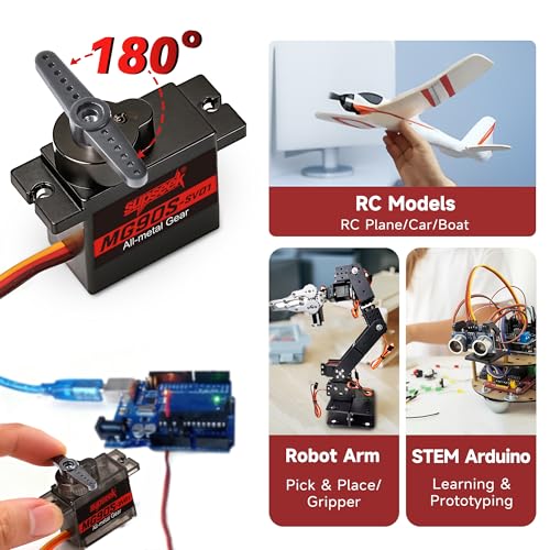MG90S 9g Micro Servo Motor Metal Gear 2.0kg·cm for RC Plane 12Pcs