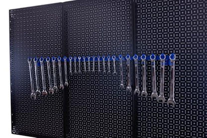 OmniWall Single Set Wrench Organizer Metal Pegboard Organization System - Blue - color: Blue
