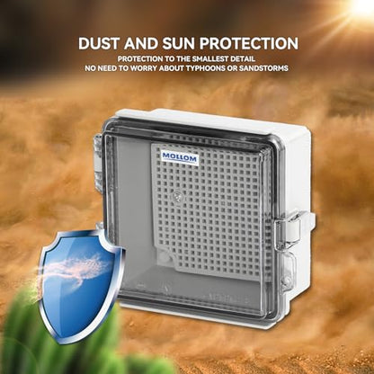 Mollom Transparent Cover Outdoor Junction Box (5.3x5.3x3In) - size: 5.3x5.3x3"