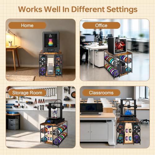 3D Printer Stand with Filament Storage, Compact 3D Printer Table Desk