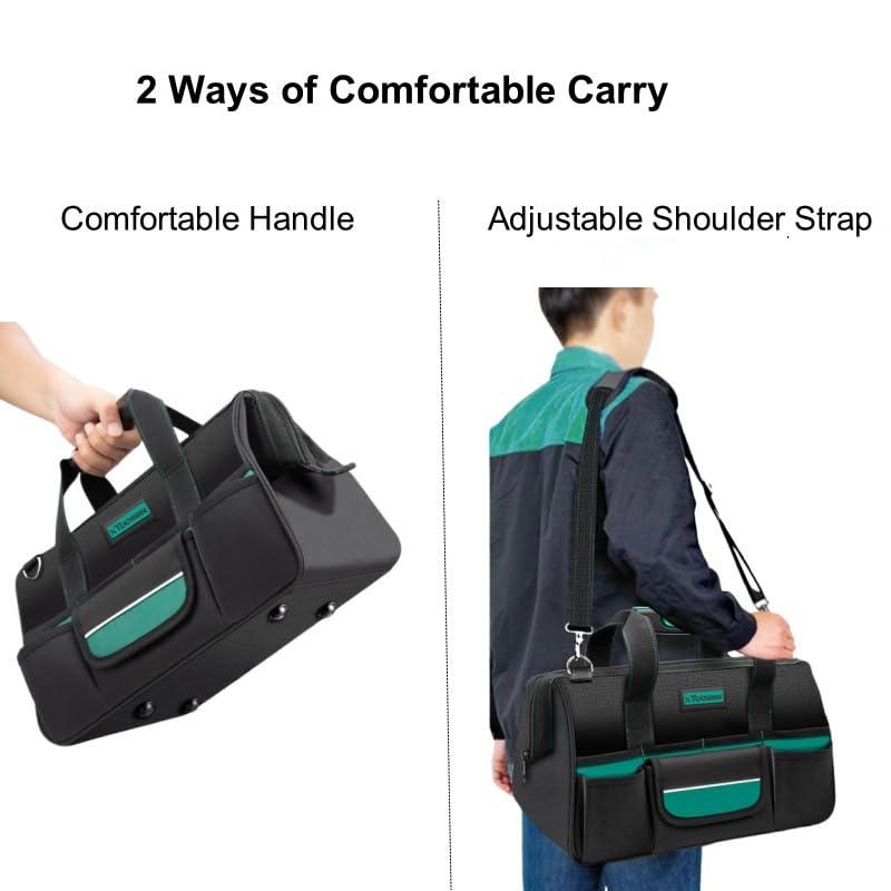 Tool Bag Heavy Duty 15-Inch 8 Pockets Waterproof Wide Mouth - size: 15-Inch