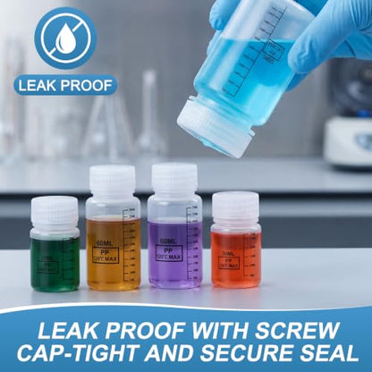 24 Pcs Plastic Sample Bottles with Lid, Reagent, 1oz+2oz+4oz, Transparent - color: Transparent, size: 1oz+2oz+4oz