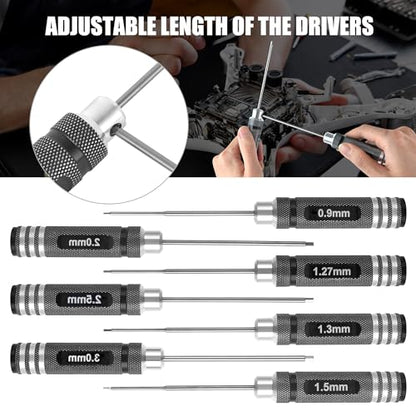7pcs Precision RC Hex Screwdriver Set 0.9mm-3.0mm RC Tool Kit