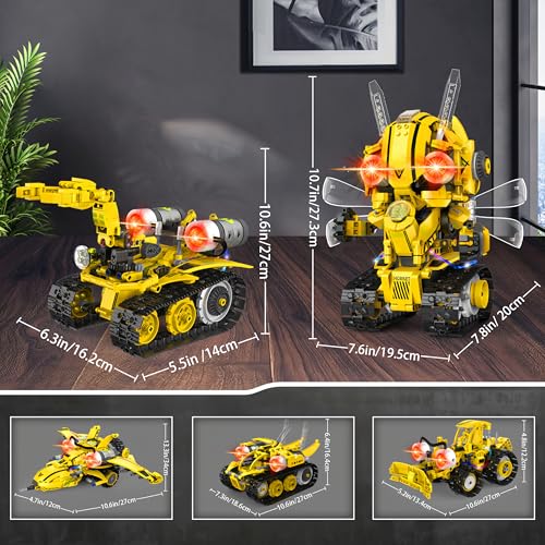 STEM Robotics Kit for Kids 6-12, App & Remote Control Robot Building Kit