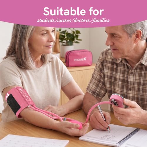 FriCARE Rose Pink Blood Pressure Cuff Manual for Nurses/Nursing Students - color: Rose Pink