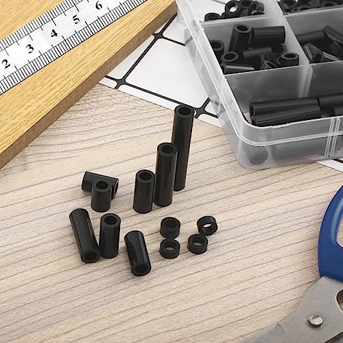 250PCS Black Nylon Round Spacer Assortment Kit ID 6MM OD 11MM, KWOKWEI Outlet Screw spacers 3mm to 35mm in Length, Plastic Spacers Without Threaded for M6 Screws - size: ID 6mm OD 11mm