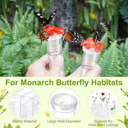 Willinglong 22 Pcs 60ml Large Floral Tube with Rack Holder Set for Milkweed