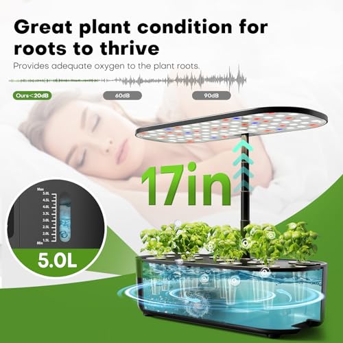Ahopegarden Hydroponics Growing System Kit: 12 Pods with LCD Control Panel