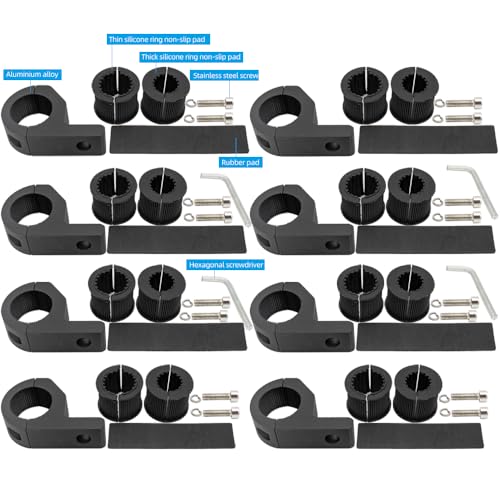 Motorcycle Aluminum Mounting Bracket Kit Tube Clamp 8Pcs 0.75" 1" 1.25" Bullbar Roof Rack Roll Cage Horizontal Bar Clamp Mounting Kit fit for Trucks Car ATV Motorcycle Truck - size: Mini 8PCS