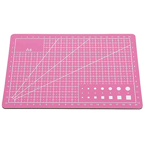 Clear Cutting Mat Sewing Self Healing Sewing Mat Pad A5 Mini Metric Cutting Mats For Crafts Cutting Board for DIY Handmade Quilting Sewing and Arts & Crafts Projects Tool (Pink)