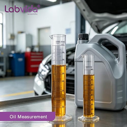2pcs Plastic Autoclavable Graduated Cylinders, 500ml 1000ml, LVF004 - color: cylinder set