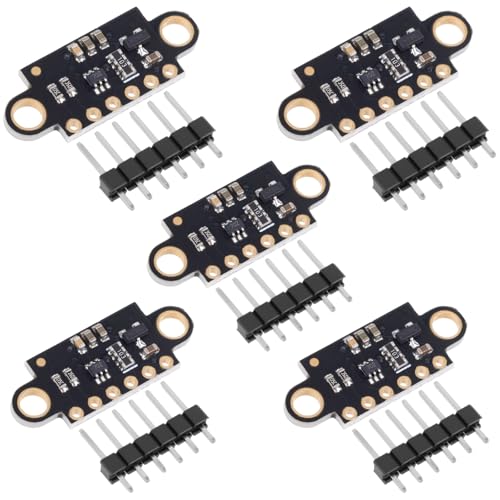 5 Pcs VL53L0X Lidar Sensor 2m Range High Precision Single-Point Distance Sensor Compact Lightweight ToF Module with I2C Interface for Arduino Raspberry Pi Robot IoT Projects Smart Homes GY-VL53L0XV2 - color: Black