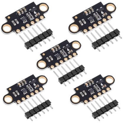 5 Pcs VL53L0X Lidar Sensor 2m Range High Precision Single-Point Distance Sensor Compact Lightweight ToF Module with I2C Interface for Arduino Raspberry Pi Robot IoT Projects Smart Homes GY-VL53L0XV2 - color: Black