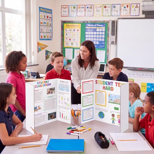 Eaasty 4 Pack White Trifold Poster Board - size: Small