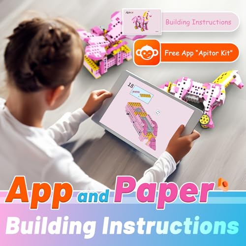 Apitor Robot G STEM Kits for 6-7 Year Old Girl, 8 in 1 Electric Building Toys for Kids 6-8 8-10, DIY Educational Construction Science Kit for Girls 6-12 Christmas Birthday Gift - style: Robot G