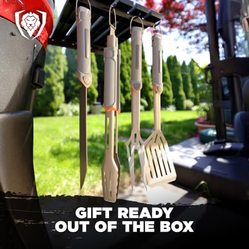 Dalstrong 4-Pc BBQ Grill Tool Set - Knife, Fork, Spatula & Locking Tongs - size: 4pc Grill Set
