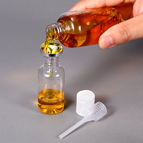 TecUnite 10 Pack Small Metal Funnels with 2 Pack Pipette, Silver