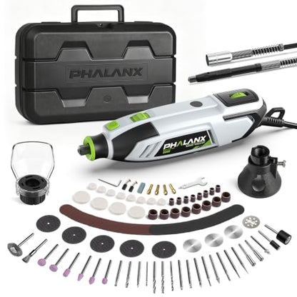 200W Rotary Tool Kit, 10000-38000 RPM 6 Speed Multi-Tool with Flex Shaft & 132pcs Accessories Kit, Power Rotary Tools for DIY Crafts, Engraving, Sanding, Polishing & Drilling