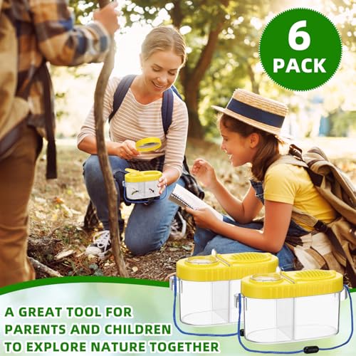 Winnerwhy 6 Pack Bug Catching Kit for Kids with Magnifying, Yellow
