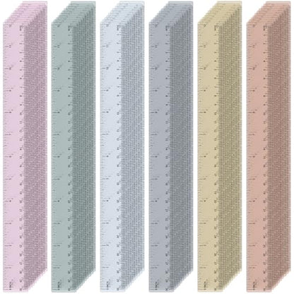 60 Pcs 12 Inch Bulk Plastic Clear Rulers, School Supplies, Morandi - color: Morandi