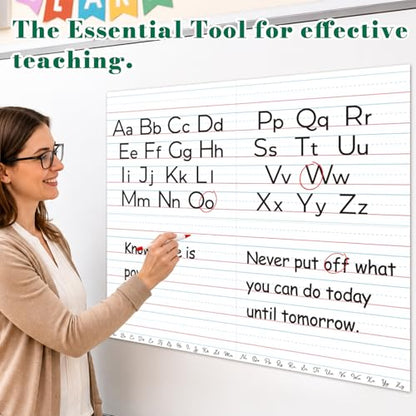 Giant Magnetic Notebook Paper, 28x 24 in Classroom Dry Erase Sheet - size: Classroom Handwriting Paper - 24 x 28 in