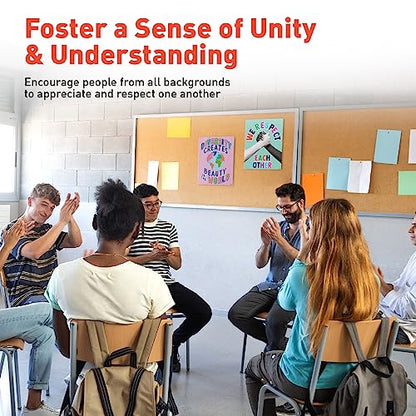 Sweetzer&Orange Set of 8 Diversity Posters for Learning Space - Inclusion Prints & Decorations - School Counselor Office Design - Everyone is Welcome Here Sign - High School Learning Decor - Safe Space Sign