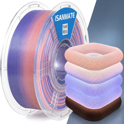 iSANMATE Translucent PETG 3D Printer Filament Dark-Purple-Pink Gradient - color: Translucent Dark Purple Pink