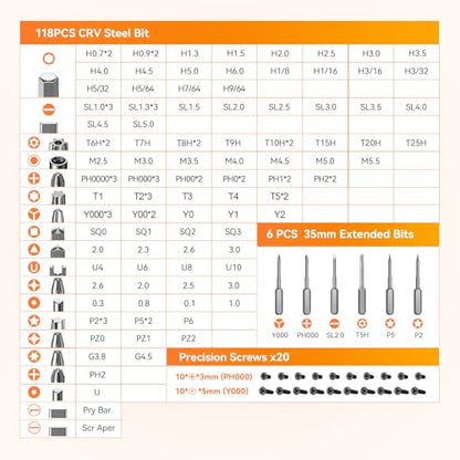 Precision Screwdriver Set, 166 in 1 Mini Screwdriver Set Tool - color: Orange, size: 166