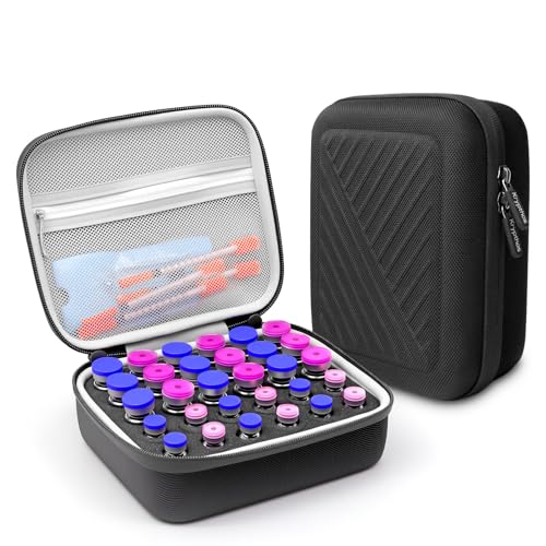 30 Slots Insulin Vial Protector Case for Diabetics Standard Insulin Vials - color: Black-30 Slots