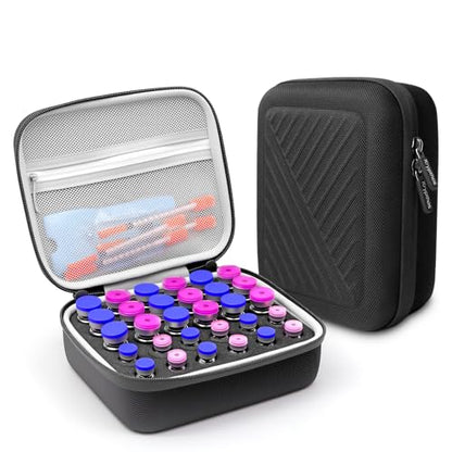 30 Slots Insulin Vial Protector Case for Diabetics Standard Insulin Vials - color: Black-30 Slots