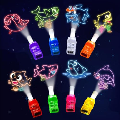 24 Pcs Cartoon Shark Party Favors LED Finger Lights Toys for Kids 3-12 - style: Shark