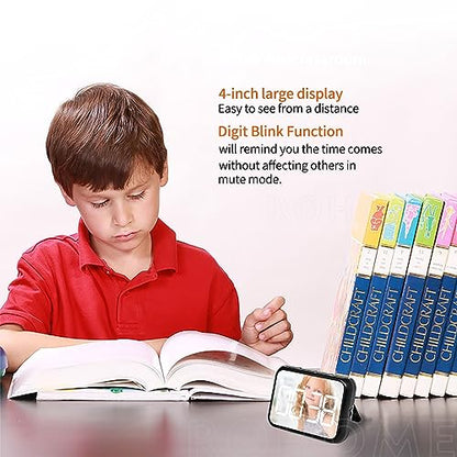 Digital Large Display Visual Timer Stopwatch for Kitchen Teacher School Classroom Cooking, Night Light Magnetic Bathroom Makeup Mirror LED Stop Clock Timer, 99 Minutes Countdown, Loud/Silent (Black) - color: Black