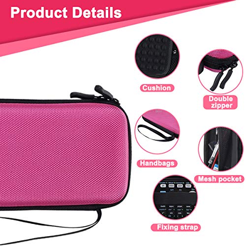 Hard EVA Shockproof Carry Case Bag Pouch for Texas Instruments TI-84 Plus CE/Color TI-83 Plus,TI-89 Titanium, HP 50G Graphing, Scientific Financial Calculators (Pink) - color: Pink