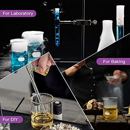 Heavy Duty Glass Beakers Vol.4000ml (135.3oz) thick-walled, 3.3 Boro Griffin Low Form with Double Scale Printed Graduation for Laboratories, Industries, Schools and Home use, LVAC016 - style: Vol.4000ml