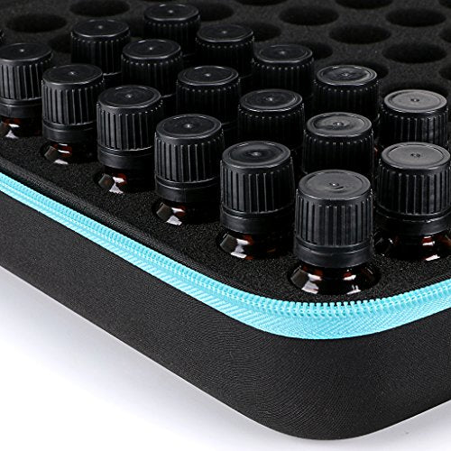 Hipiwe 108 EVA Essential Oils Carrying Case Holds 5ml, 10ml, 15ml Bottles - color: Blue