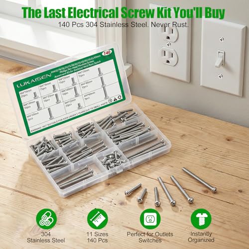 140 Pcs M4 Phillips Pan Head Long Machine Screws Kit, 304 SS - size: 140Pcs M4*12/16/18/20/25/30/35/40/45/50/55/60mm