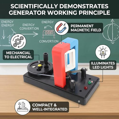 Fafeicy Hand Crank Generator DIY Educational Physics Teaching Model for Middle & High School Students