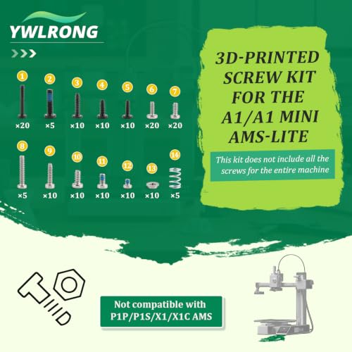 3D Printer Screw Assortment Kit for Bambu Lab A1/A1 Mini/AMS Lite Parts