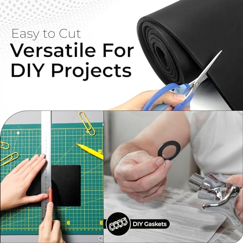 Exactly Rubber - Commercial Grade Silicone Sheet, 60A Durometer Silicone Mat, -80 to 450°F Temperature Resistant Rubber Mat, Rubber Sheet with 350% Elongation, Made in the USA, 1/16 x 12” x 36”, Black - color: Black, size: 1/16 x 12 x 36