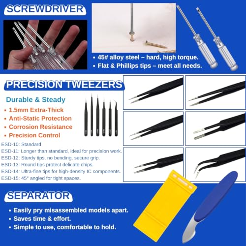 Gundam Model Tool Kit, 64pcs Hobby Modeler Basic Tool Set