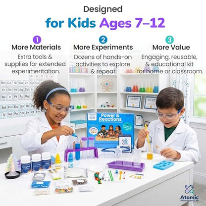 Science Experiment Kit for Kids Ages 8-12 Years - Chemistry Kit Designed By a PhD Chemist & Mom, 46 Hands-On STEM Educational Activities, Gifts for Boys & Girls